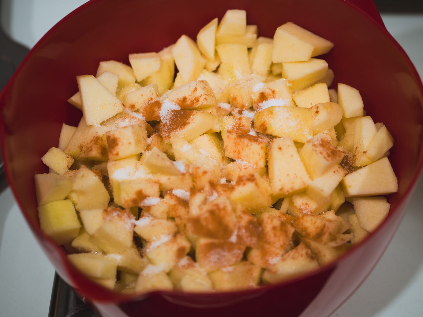 シナモンと砂糖を加えたジョナゴールド