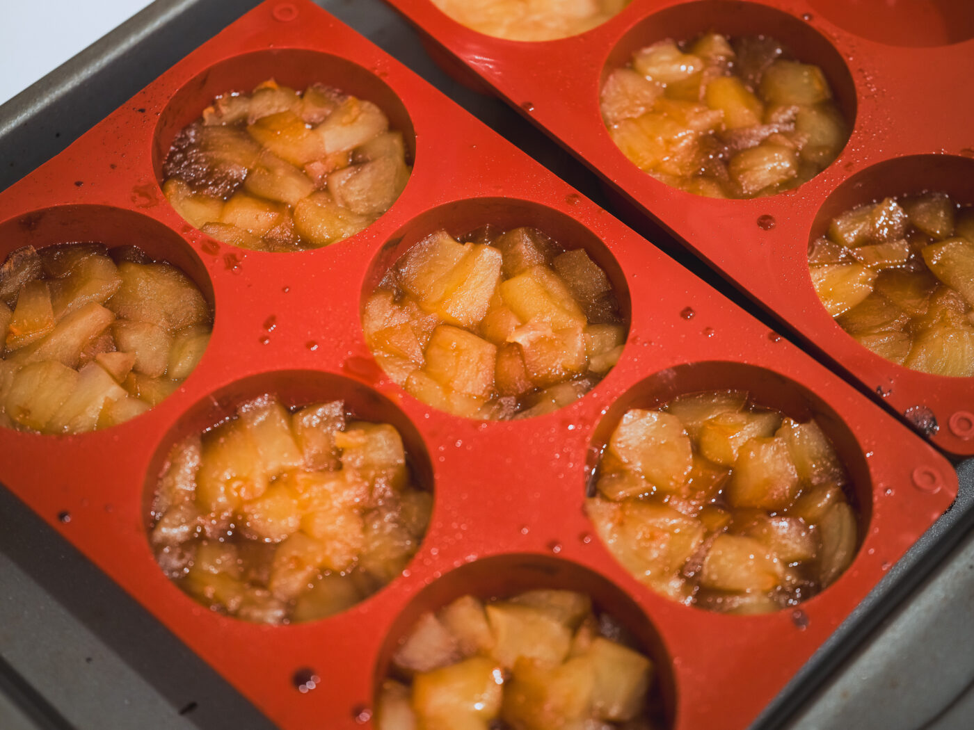 50分焼成した後のリンゴ